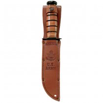 Ka-Bar Full Size Military Fighting Utility Knife Serrated Blade & Leather Sheath - ARMY