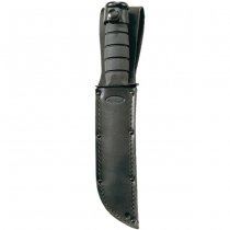 Ka-Bar Short Fighting Utility Knife Serrated Clip Point Blade & Leather Sheath