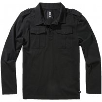 Brandit Jersey Poloshirt Willis Longsleeve - Black