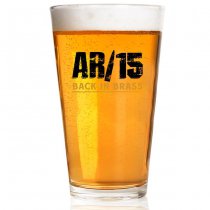 Lucky Shot Americana Pint Glass - AR 15 Back in Brass