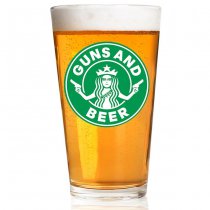 Lucky Shot Americana Pint Glass - Guns & Beer