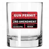 Lucky Shot Americana Whiskey Glass - Gun Permit