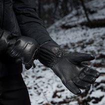 M-Tac Leather Winter Gloves - Black - S