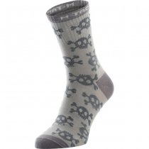 M-Tac Lightweight Socks Pirate Skull Mk.3 - Light Grey