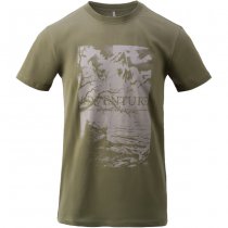 Helikon T-Shirt Adventure Is Out There - Olive Green - 3XL