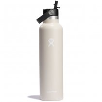 Hydro Flask Standard Mouth Insulated Water Bottle & Flex Straw 24oz - White