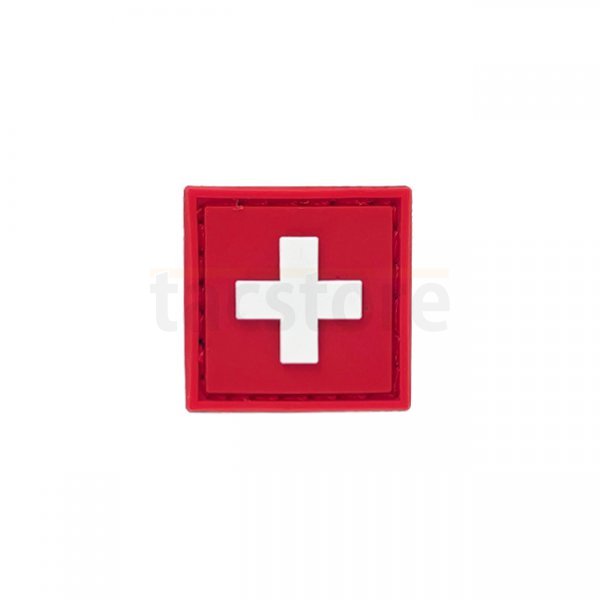 Pitchfork Swiss Flag Square Rubber Patch Small - Color