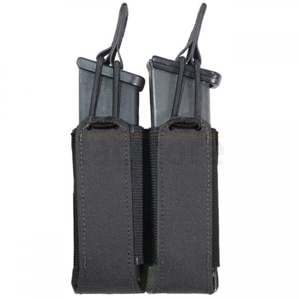 Warrior Laser Cut Double Bungee Pistol Magazine Pouch - Black