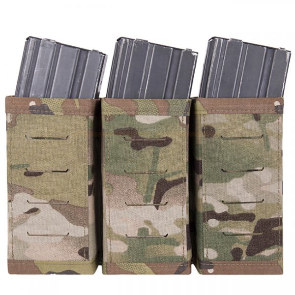 Warrior Laser Cut Triple Snap Mag Pouch 5.56mm - Multicam