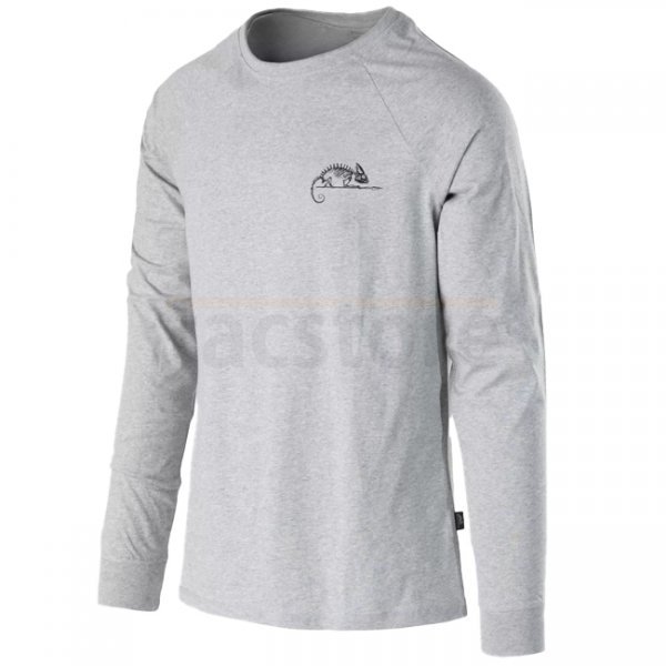 Helikon-Tex T-Shirt Long Sleeve Helikon-Tex Logo - Mid Grey Melange - 3XL