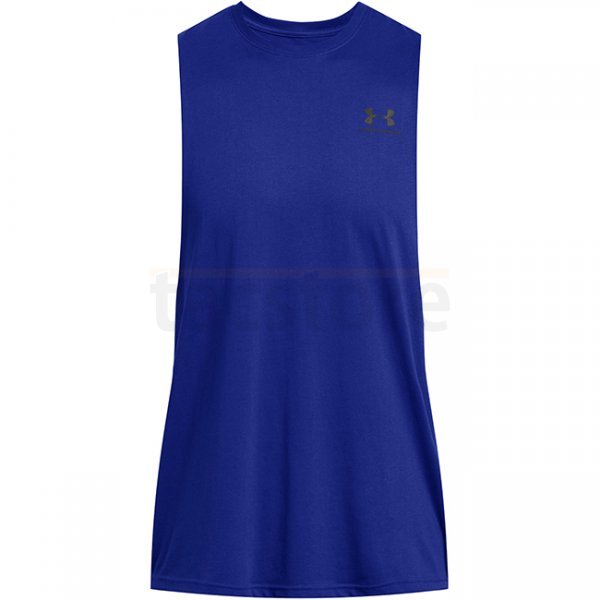 Under Armour Mens Sportstyle Left Chest Cut-Off Tank - Royal - S