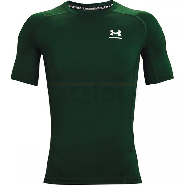 Under Armour Mens HeatGear Compression Short Sleeve - Green - 3XL