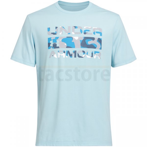 Under Armour Mens Stacked Logo Fill T-Shirt - Stream / Ether Blue - S