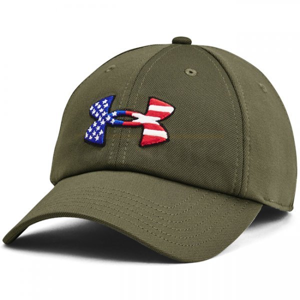 Under Armour Mens Freedom Blitzing Adjustable Cap - Marine OD Green / White