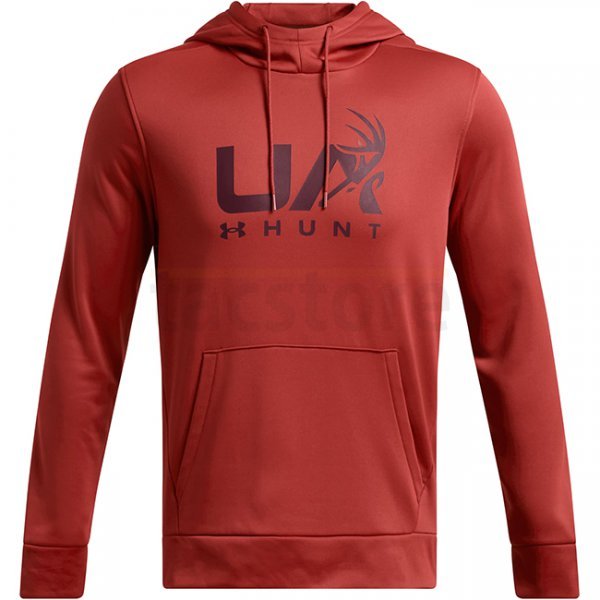 Under Armour Mens Armour Fleece Hunt Logo Hoodie - Red - M