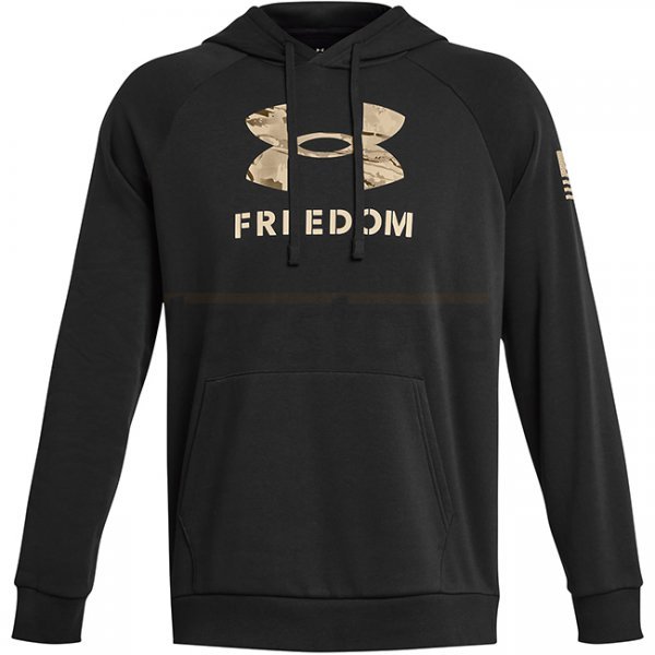Under Armour Freedom Rival Fleece Big Flag Logo Hoodie - Black - M