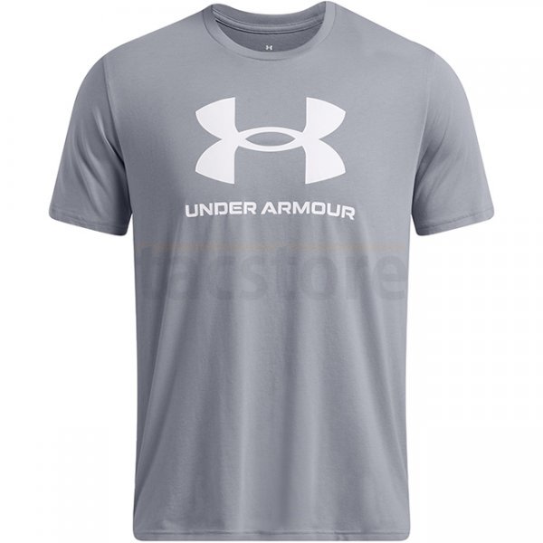 Under Armour Mens Sportstyle Logo Short Sleeve - Steel / White - S