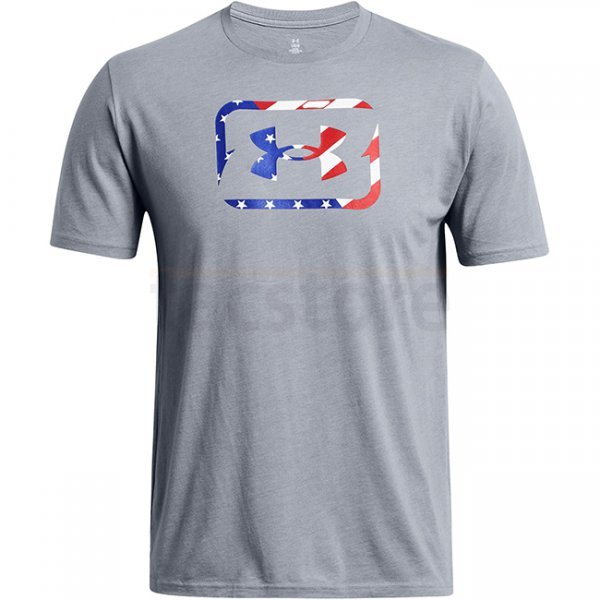 Under Armour Mens Freedom Hook T-Shirt - Heather Grey / Red - 3XL