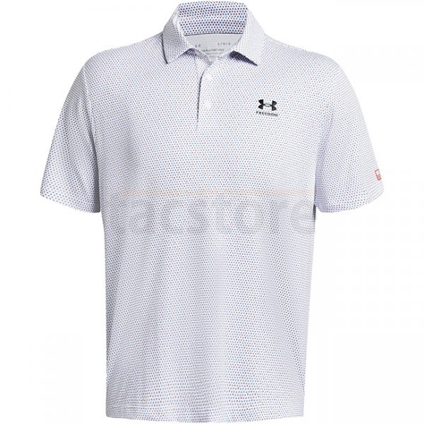 Under Armour Playoff 3.0 Freedom Print Polo - White / Red - 2XL