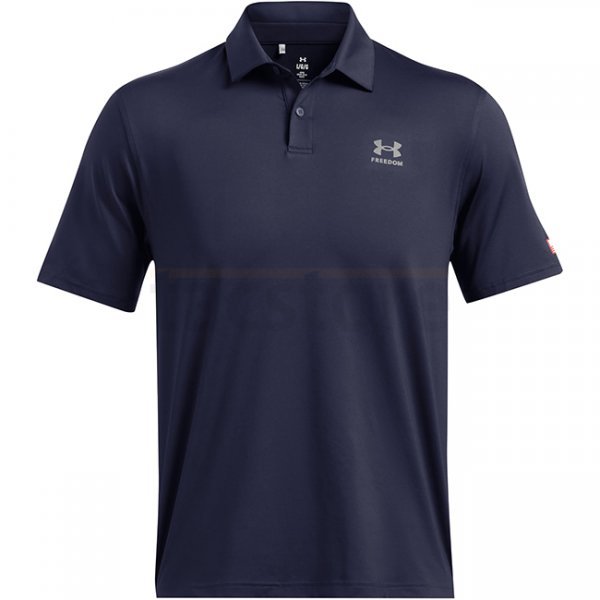 Under Armour Mens Tee To Green Freedom Polo - Navy Blue / Grey - M