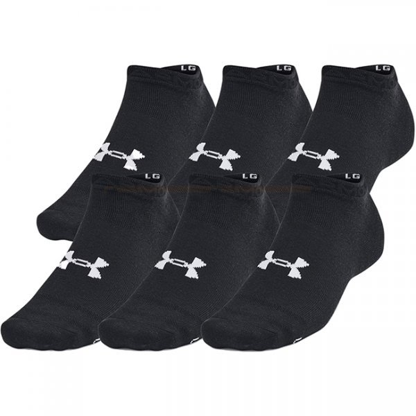 Under Armour Essential 6-Pack Low Cut Socks - Black / Grey - M