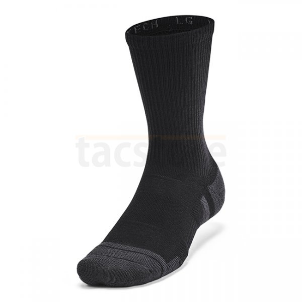 Under Armour Performance Tech 6-Pack Crew Socks - Black / Jet Grey - XL