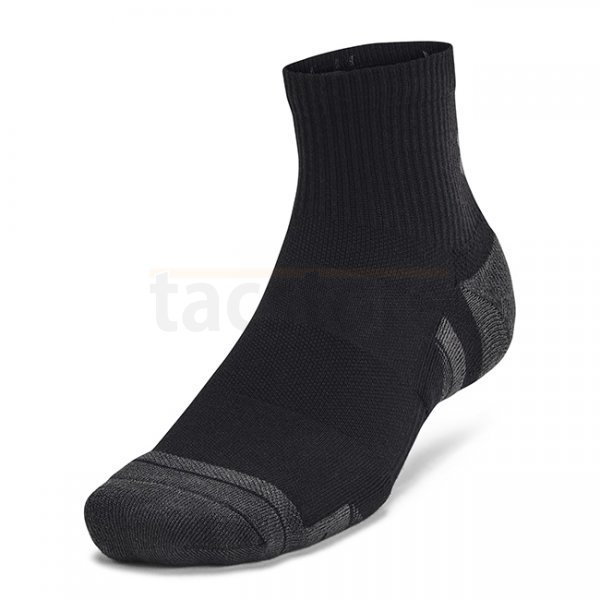 Under Armour Performance Tech 6-Pack Quarter Socks - Black / Jet Grey - M