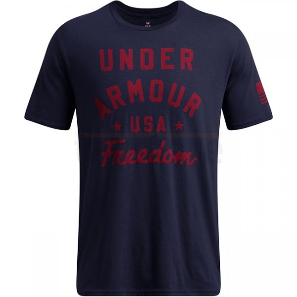 Under Armour Mens Freedom Vintage USA T-Shirt - Navy Blue / Red - XL