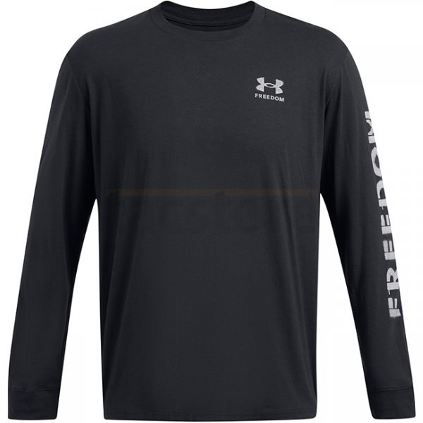 Under Armour Mens Freedom Flag Long Sleeve - Black / White - 2XL