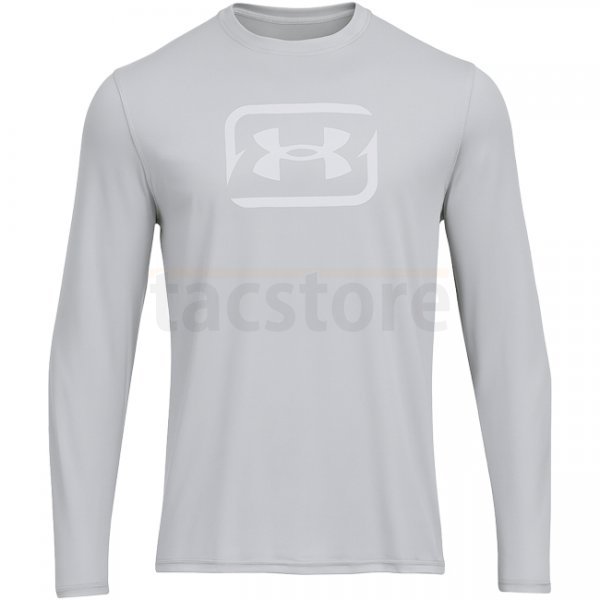 Under Armour Mens Fish Pro Chill Tackle Box Long Sleeve - Mod Grey / White - XL