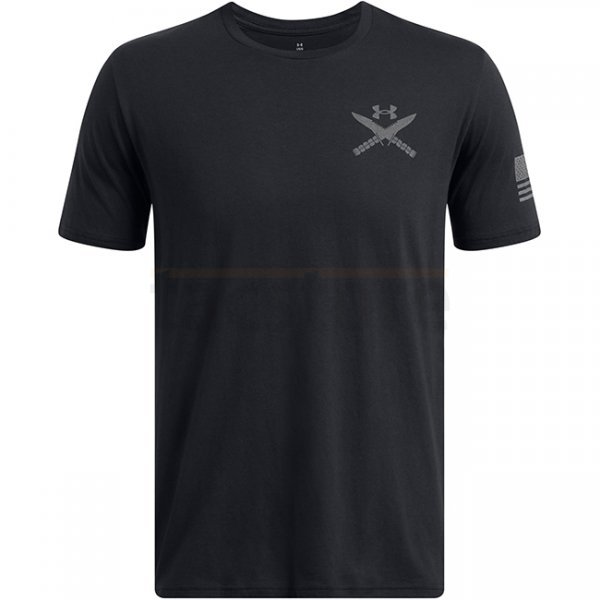 Under Armour Mens Freedom Spine T-Shirt - Black / Titan Grey - M