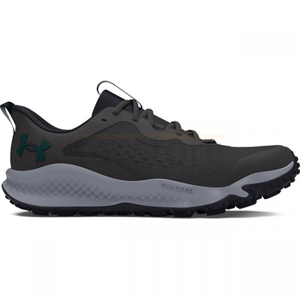 Under Armour Mens Charged Maven Trail Running Shoes - Castlerock / Black / Hydro Teal - 8