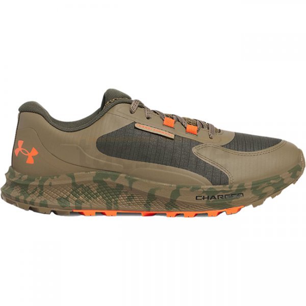 Under Armour Mens Bandit Trail 3 Running Shoes - Marine OD Green / Bayou / Ares Red - 14
