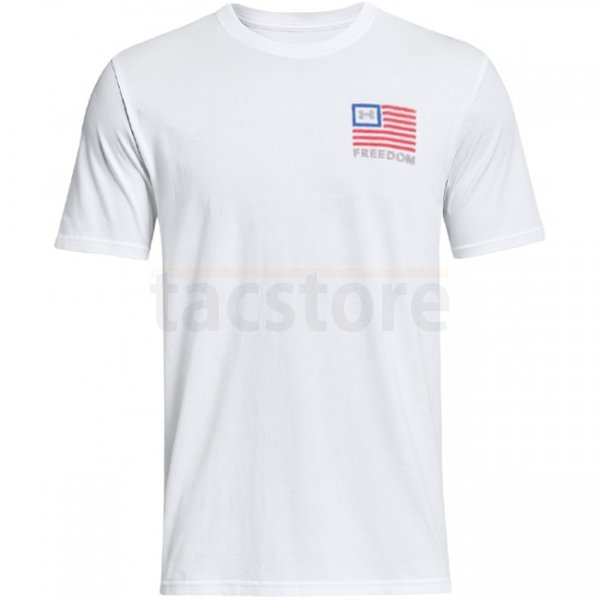 Under Armour Mens Freedom Left Chest T-Shirt - White / Steel - XL