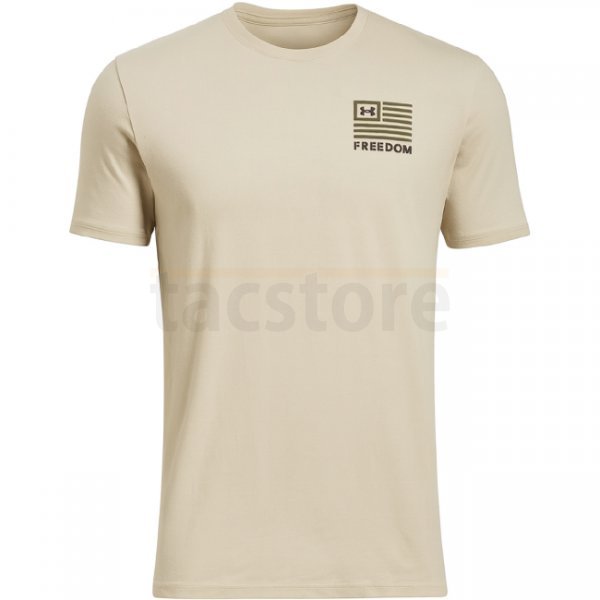 Under Armour Mens Freedom Left Chest T-Shirt - Desert Sand / Olive - S