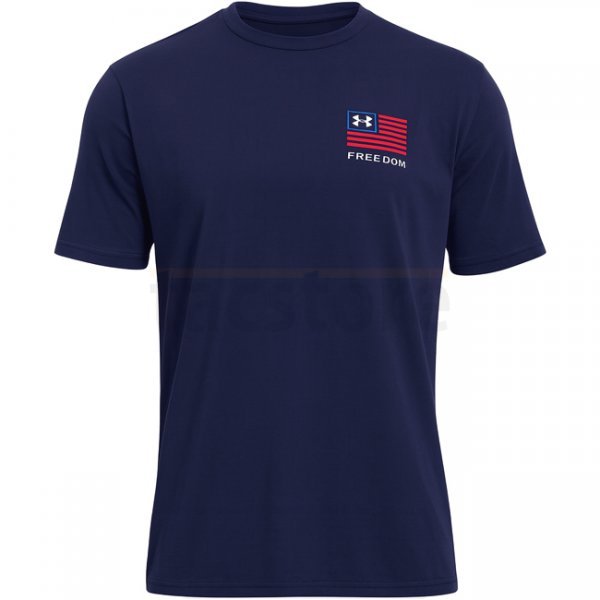 Under Armour Mens Freedom Left Chest T-Shirt - Navy Blue / Steel - 3XL